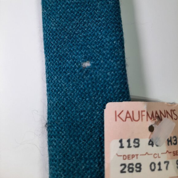 Vintage Rooster Wool Neck Tie Teal Blue New w/ Tags Kaufmann’s Dept Store - Picture 3 of 6